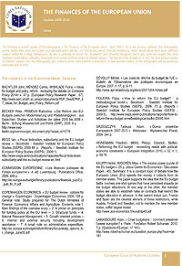 European Court of Auditors, Library Service: The Finances of the European Union - A Selective Bibliography, Update 2009-2010